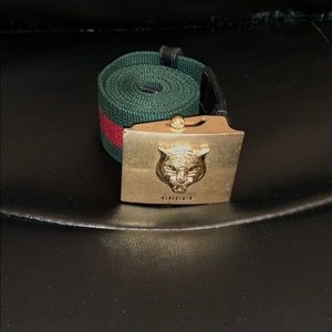 Gucci Web Stripe Men’s lion buckle 100/40